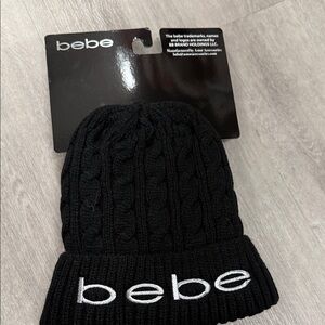 Bebe Black Cable Knit Beanie 2 for 19$